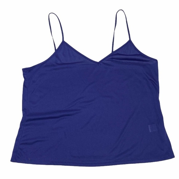 SHEER Solid Blue Chiffon Sweetheart Camisole Tank - Picture 5 of 8